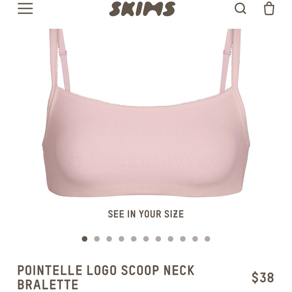 Pointelle Logo Scoop Neck Bralette -size 4X